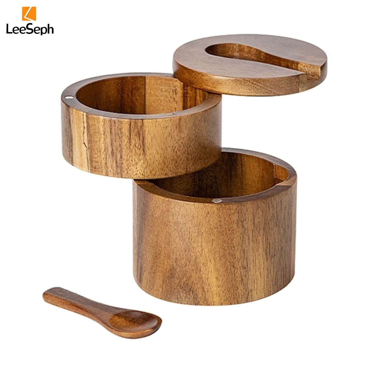 Recipiente de madera de acacia para cocina