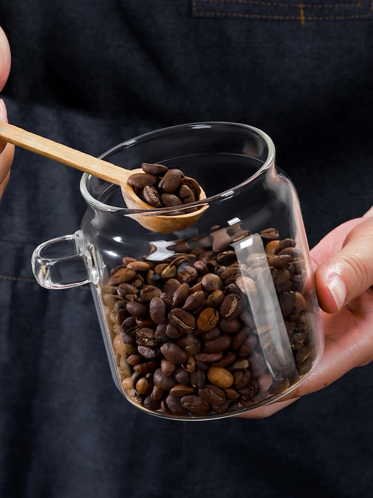 Frasco de Vidrio con Tapa de Madera y Cuchara