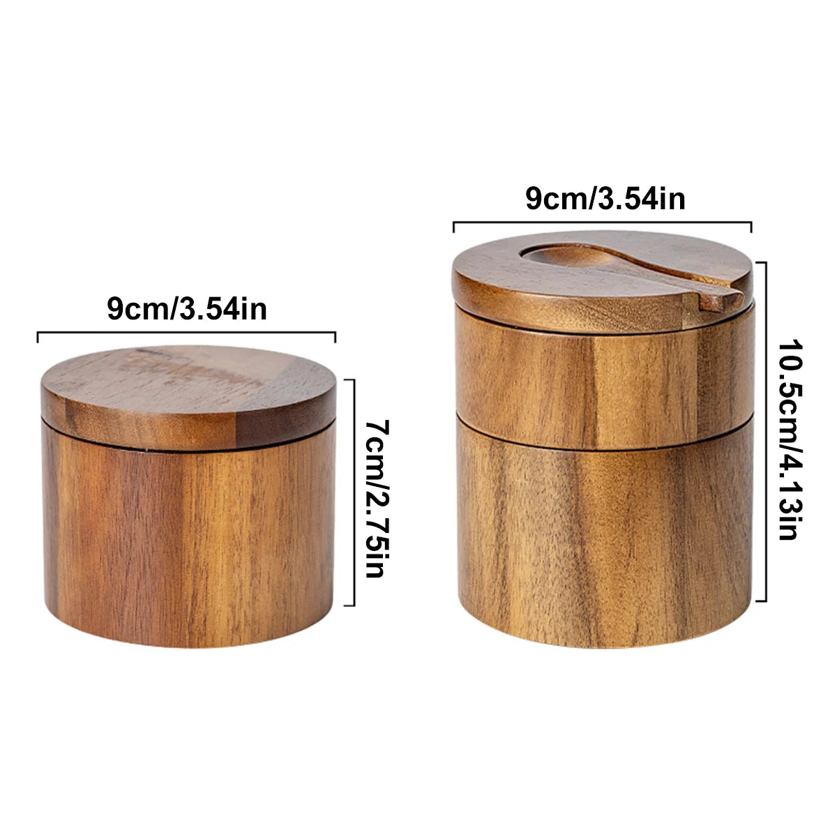 Recipiente de madera de acacia para cocina