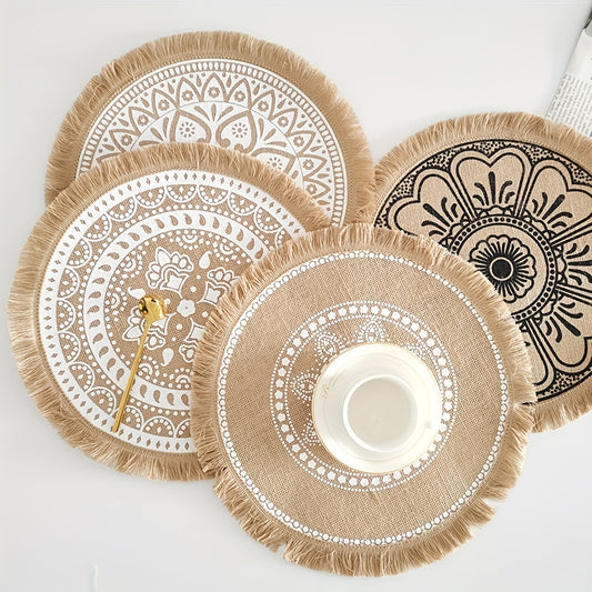 2Set de 2 o 4 Individuales Boho – Yute Natural