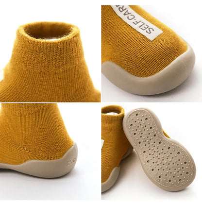 Pantuflas de bebé y niños pequeños suela de goma suave antideslizante