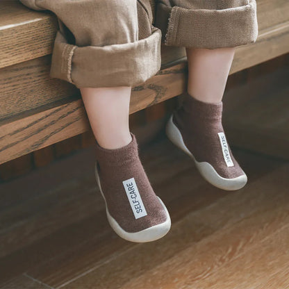 Pantuflas de bebé y niños pequeños suela de goma suave antideslizante