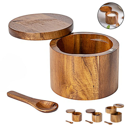 Recipiente de madera de acacia para cocina