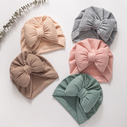 Turbante suave de punto con lazo para bebé